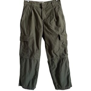 Agolde Pants Women Size 27 Jericho Cropped‎ Cargo High Waisted Relaxed Fit Green